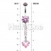 Heart Droplet Cubic Zirconia Belly Button Ring