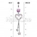 Heart Star Sparkles Cubic Zirconia Belly Button Ring