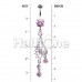 Dazzling Harp Elegance Cubic Zirconia Belly Button Ring