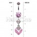 Shimmering Hearts Cubic Zirconia Belly Button Ring