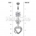 Luster Butterfly Heart Cubic Zirconia Belly Button Ring