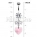 Prism Heart Bow-Tie Cubic Zirconia Belly Button Ring