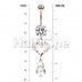 Rose Gold Luster Heart Cubic Zirconia Belly Button Ring