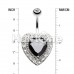 Heart Extravagant Cubic Zirconia Belly Button Ring