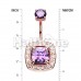 Rose Gold Sparkle Essentia Cubic Zirconia Belly Button Ring