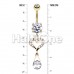 Golden Darling Heart Sparkle Cubic Zirconia Belly Button Ring