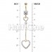 Golden Luscious Double Hearts Cubic Zirconia Belly Button Ring