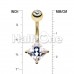 Golden Square Gem Prong Sparkle Cubic Zirconia Belly Button Ring