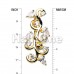 Golden Crystal Vine Reverse Cubic Zirconia Belly Button Ring
