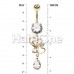 Golden Hearts Delight Cubic Zirconia Belly Button Ring