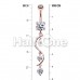 Rose Gold Vine Swirl Sparkle Cubic Zirconia Belly Button Ring