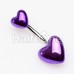 Two of Hearts Metallic Belly Button Ring