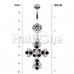 Shimmering Cross Patonce Belly Button Ring