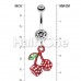 Vibrant Cherry Dice Belly Button Ring