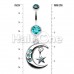 Glistening Moon and Star Belly Button Ring