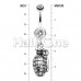 Hand Grenade Sparkle Belly Button Ring