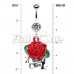 Full Bloom Rose Mini Banner Belly Button Ring
