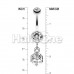 Single Dice Sparkle Belly Button Ring