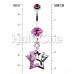 Double Hollow Star Gem Dangle Belly Button Ring