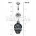 Vibrant Mayan Tribal Skull Belly Button Ring