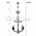 Jeweled Anchor Belly Button Ring