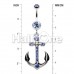 Jeweled Anchor Belly Button Ring