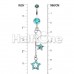 Shooting Vibrant Stars Belly Button Ring