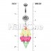 Double Scoop Ice Cream Cone Belly Button Ring