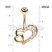 Golden Heart on Heart Belly Button Ring