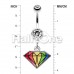 Prism Rainbow Diamond Belly Button Ring