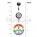 Rainbow Peace Dazzle Belly Button Ring