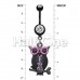 Black Dazzle Owl Belly Button Ring