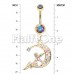 Golden Crescent Moon Fairy Belly Button Ring
