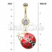 Golden Charming Ladybug Belly Button Ring