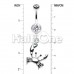 Fiddler Crab Dangle Belly Button Ring