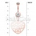 Rose Gold Steampunk Hollow Heart Belly Button Ring