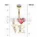 Golden Charming LOVE Belly Button Ring