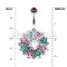 Gleaming Lotus Sparkle Flower Belly Button Ring