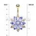 Golden Marquis Lotus Belly Button Ring