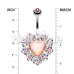 Sparkle Heart Flower Belly Button Ring