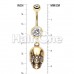 Golden Skull Amour Belly Button Ring
