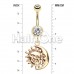 Golden Sun & Moon Union of Opposites Belly Button Ring