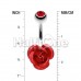 Bright Metal Rose Blossom Belly Button Ring