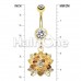 Golden Divine Lotus Belly Button Ring 