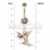 Golden Moon Hugging Fairy Belly Button Ring