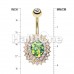 Golden Radiant Opal Sparkle Belly Button Ring