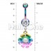Colorline Rainbow Sparkle Flower Belly Button Ring