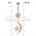 Rose Gold Shining Star & Moon Belly Button Ring