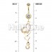 Golden Alluring Jeweled Heart Belly Button Ring