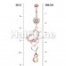 Rose Gold Alluring Jeweled Heart Belly Button Ring